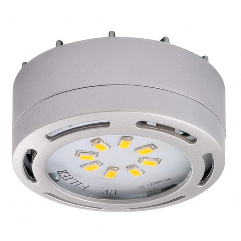 Image 1 1 LED Puck Light Plug-In Under Cabinet Nickel