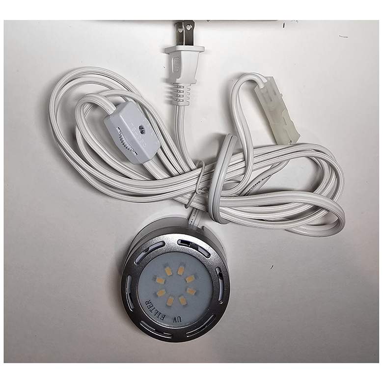 Image 2 1 LED Puck Light Plug-In Under Cabinet Nickel more views