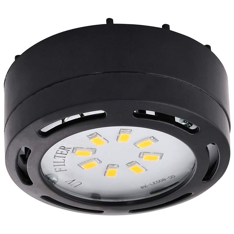 Image 1 1 LED Puck Light Recess or Surface Mounted Under Cabinet Black