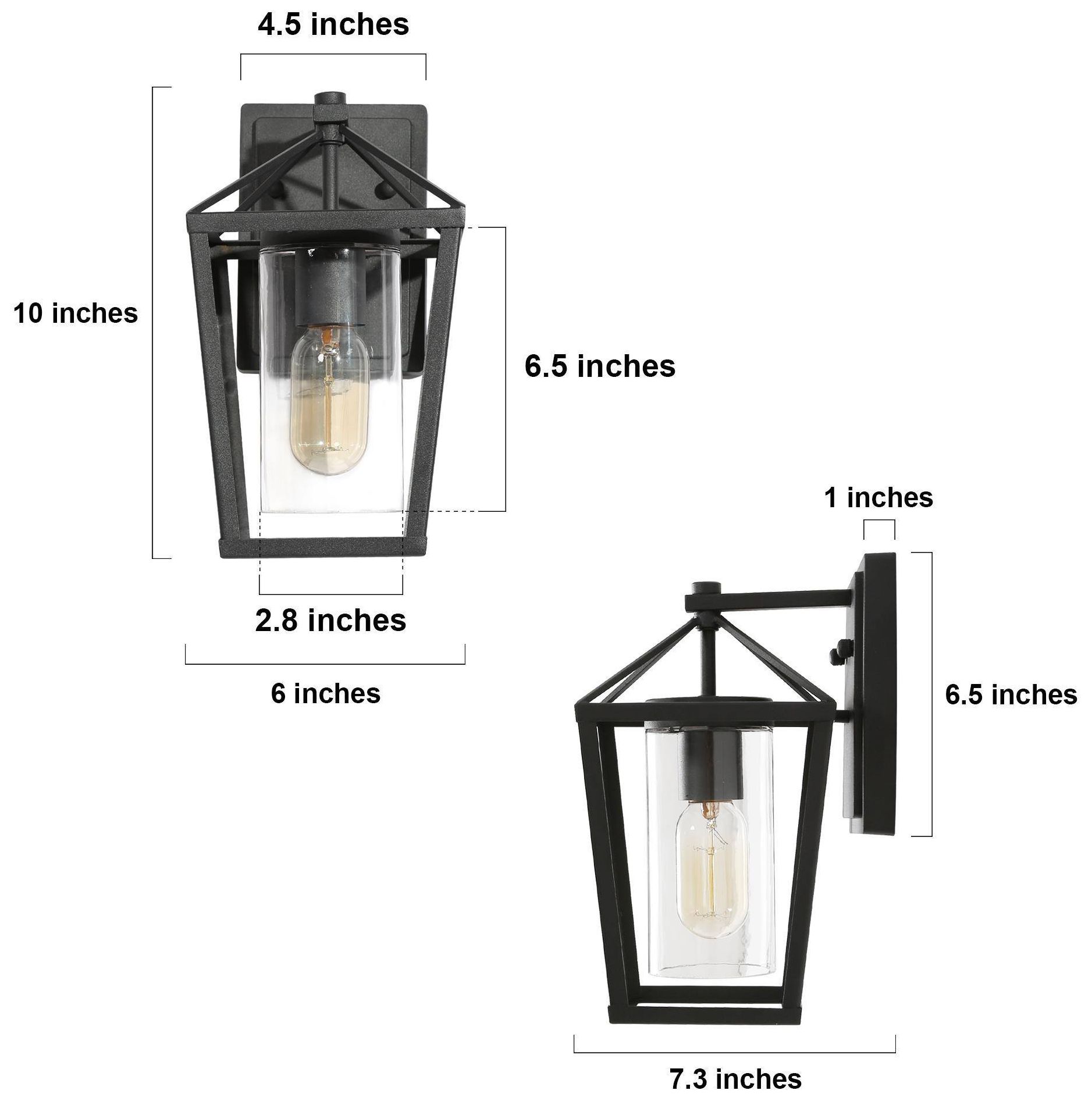 Image 5 1-Light 10.2"H Geometric Black Wall Lamp more views