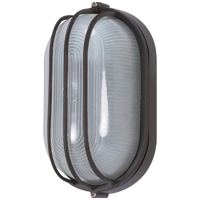 Image 1 1 Light; 10 in.; Oval Cage Bulk Head; Die Cast Bulk Head