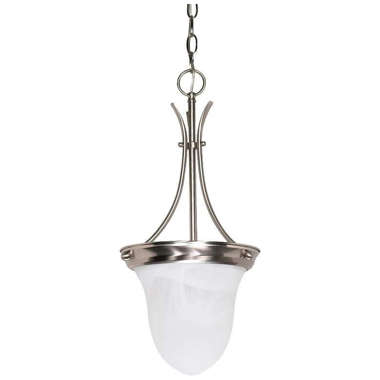 Image 1 1 Light; 10 in.; Pendant; Alabaster Glass Bell