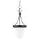 1 Light; 10 in.; Pendant with Frosted White Glass
