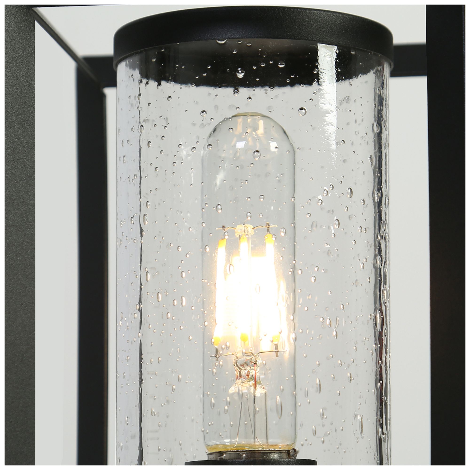 Image 4 1-Light 11.2"H Rectangle Black Post Lamp more views