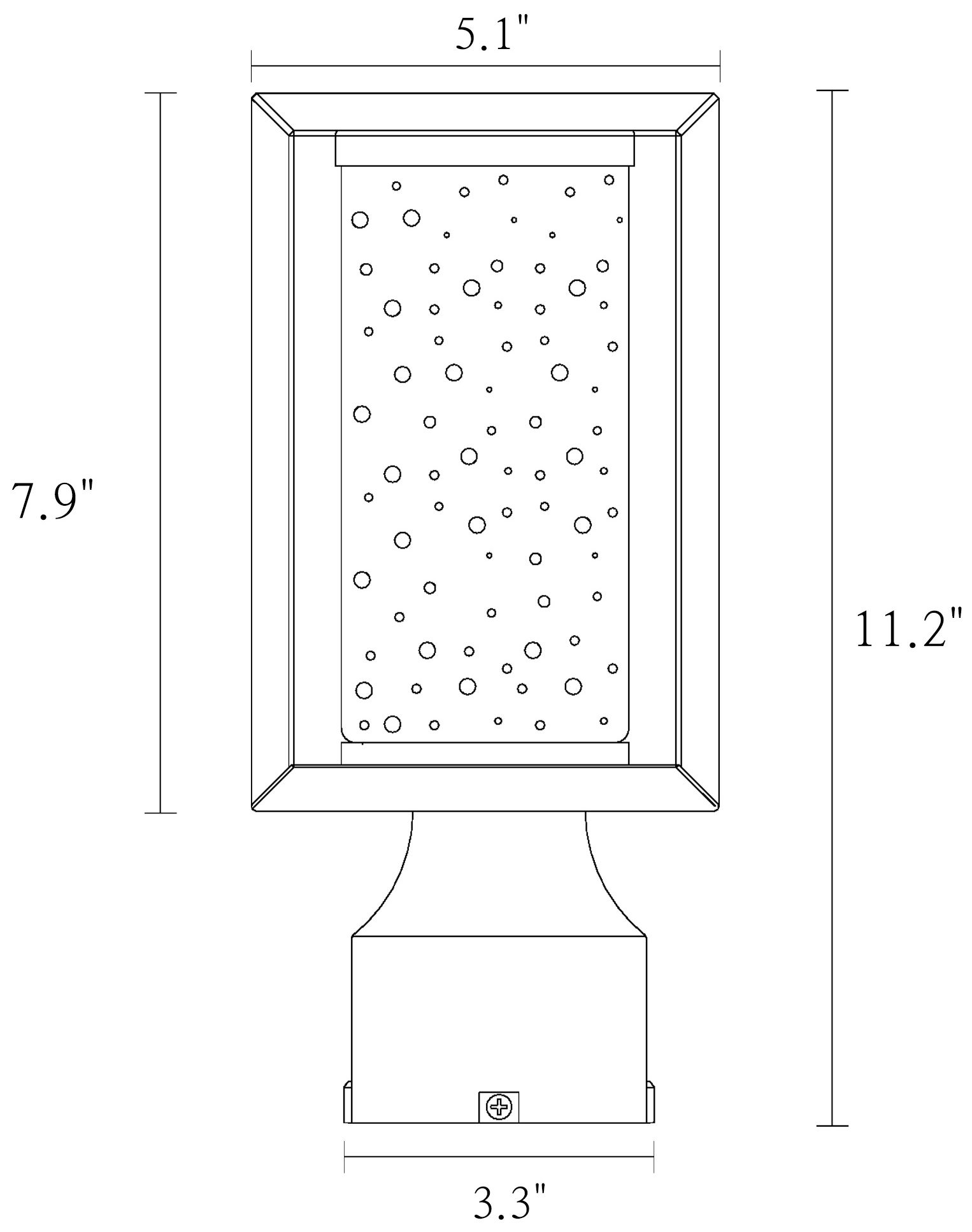 Image 5 1-Light 11.2"H Rectangle Black Post Lamp more views