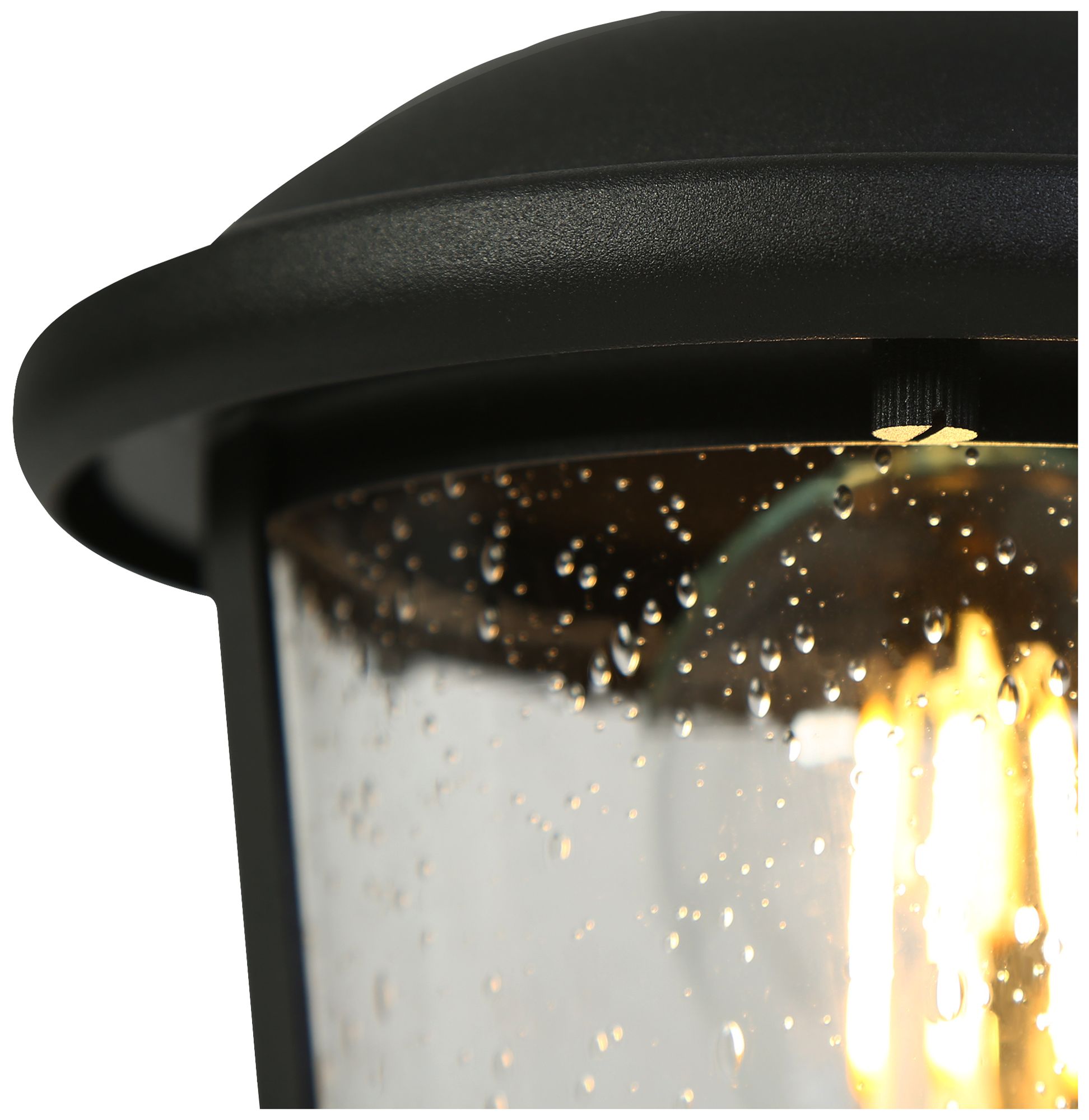 Image 2 1-Light 11.8"H Pyramid top Black Post Lamp more views