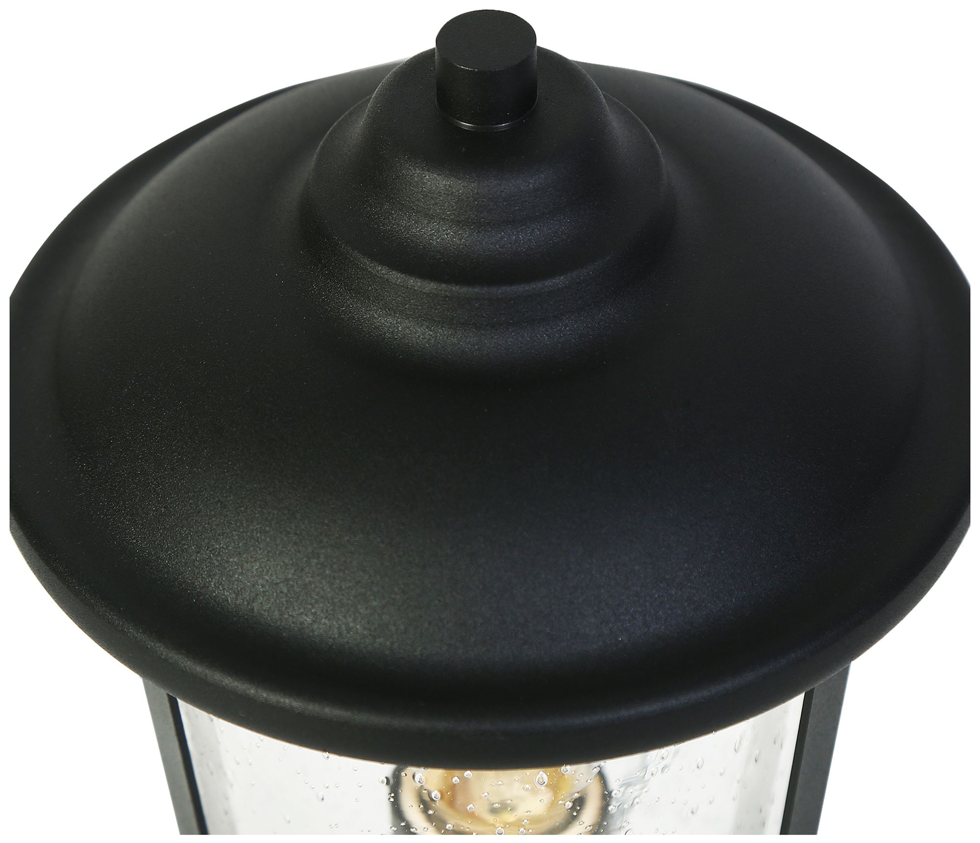 Image 3 1-Light 11.8"H Pyramid top Black Post Lamp more views