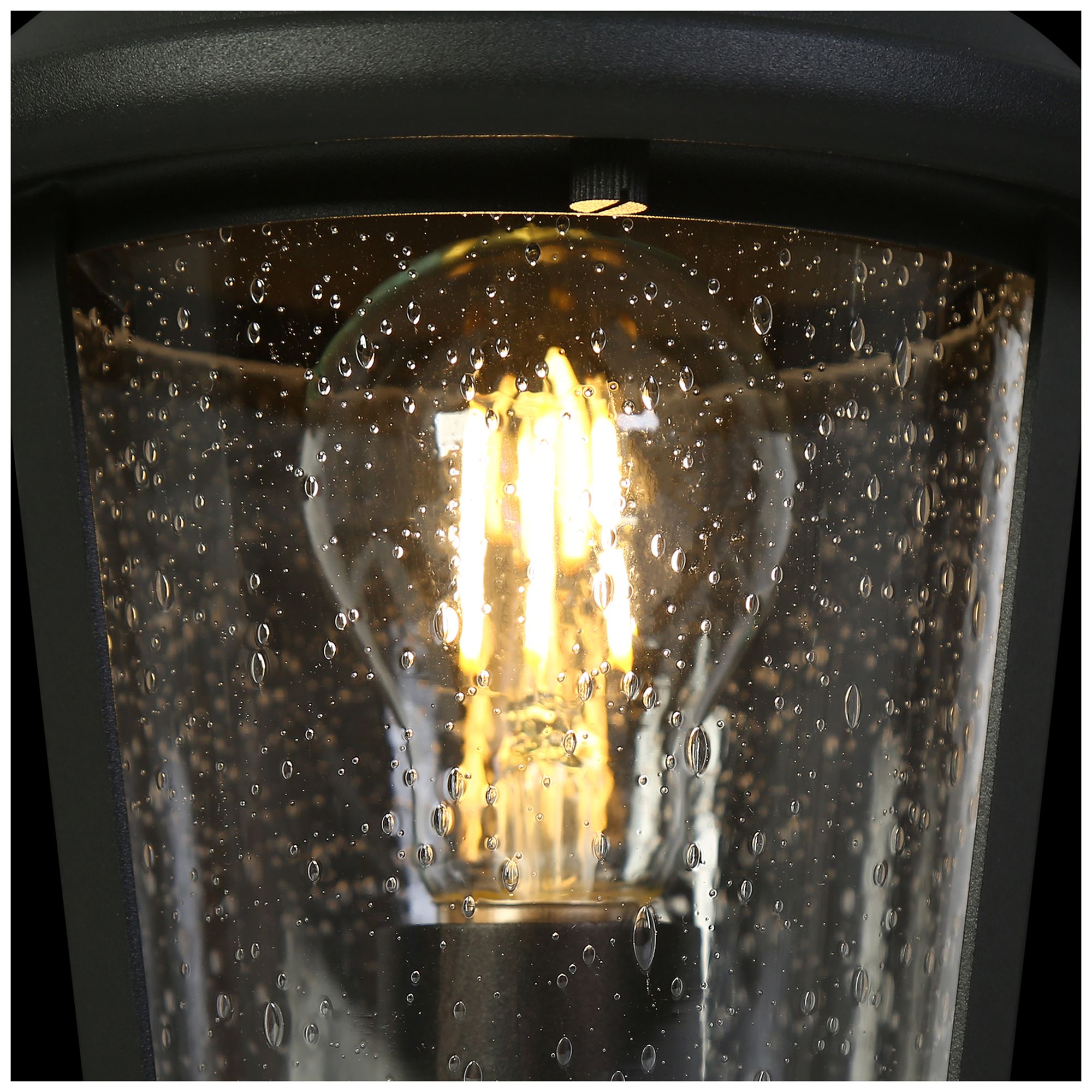 Image 5 1-Light 11.8"H Pyramid top Black Post Lamp more views