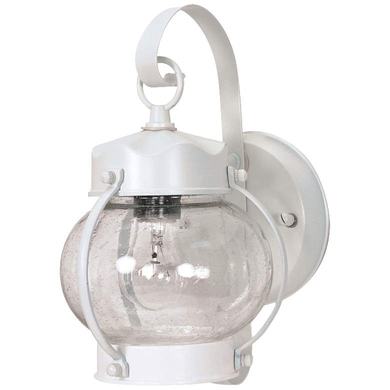Image 1 1 Light; 11 in.; Wall Lantern; Onion Lantern with Clear Seed Glass