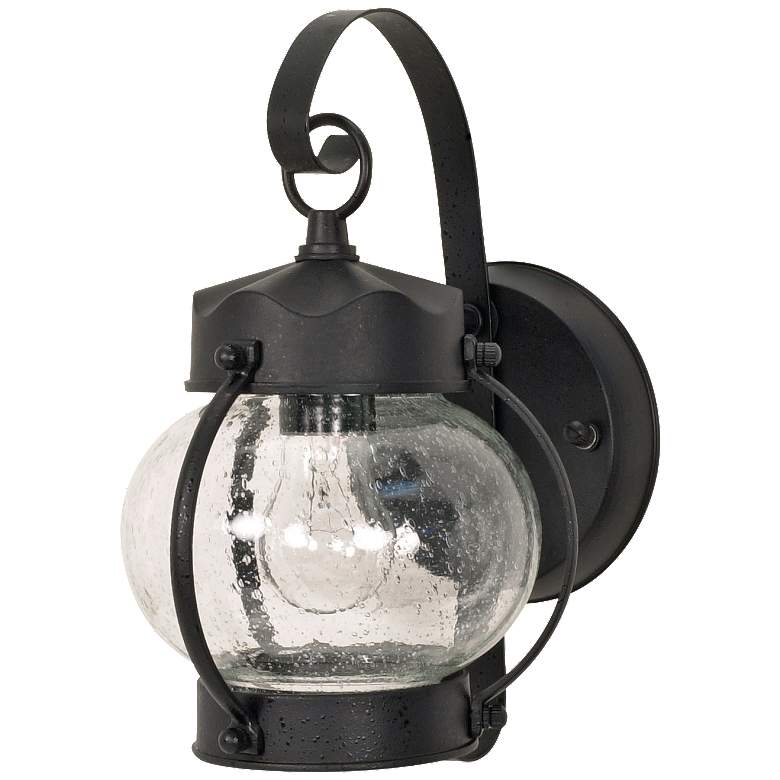 Image 1 1 Light; 11 in.; Wall Lantern; Onion Lantern with Clear Seed Glass