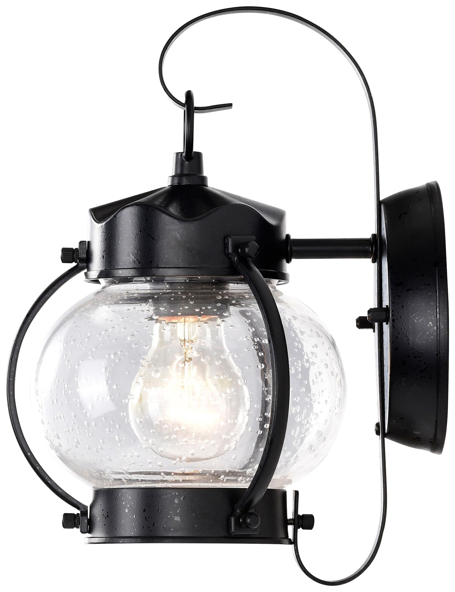 Image 2 1 Light; 11 in.; Wall Lantern; Onion Lantern with Clear Seed Glass more views