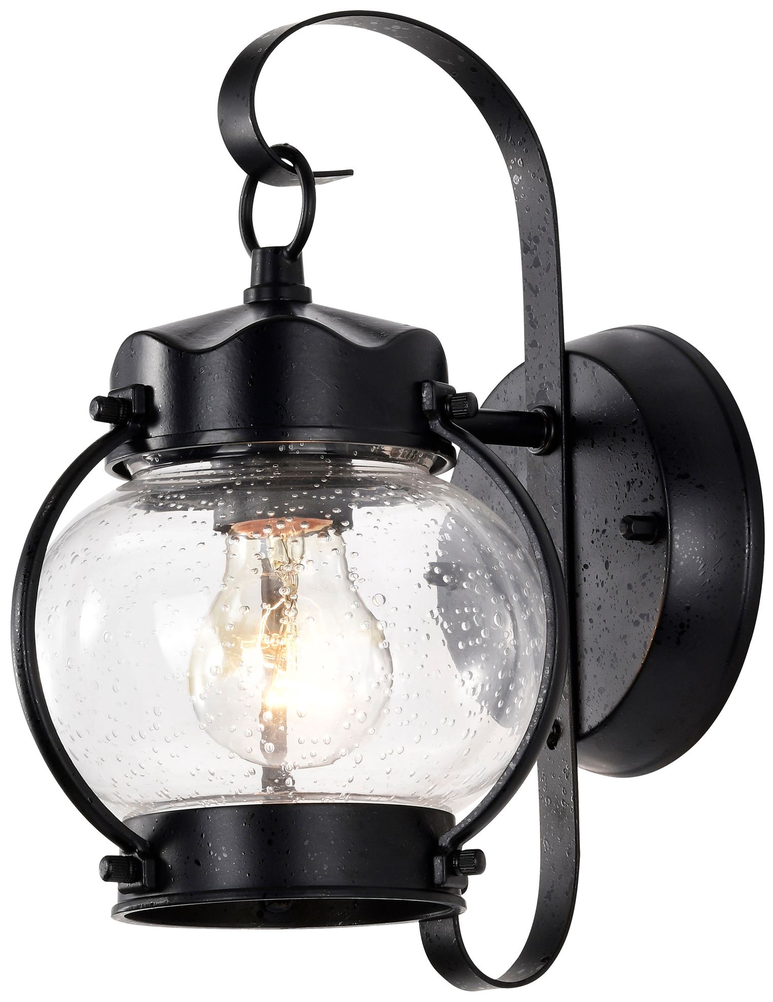 Image 5 1 Light; 11 in.; Wall Lantern; Onion Lantern with Clear Seed Glass more views