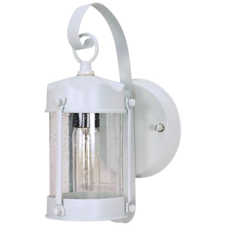 Image 1 1 Light; 11 in.; Wall Lantern; Piper Lantern with Clear Seed Glass