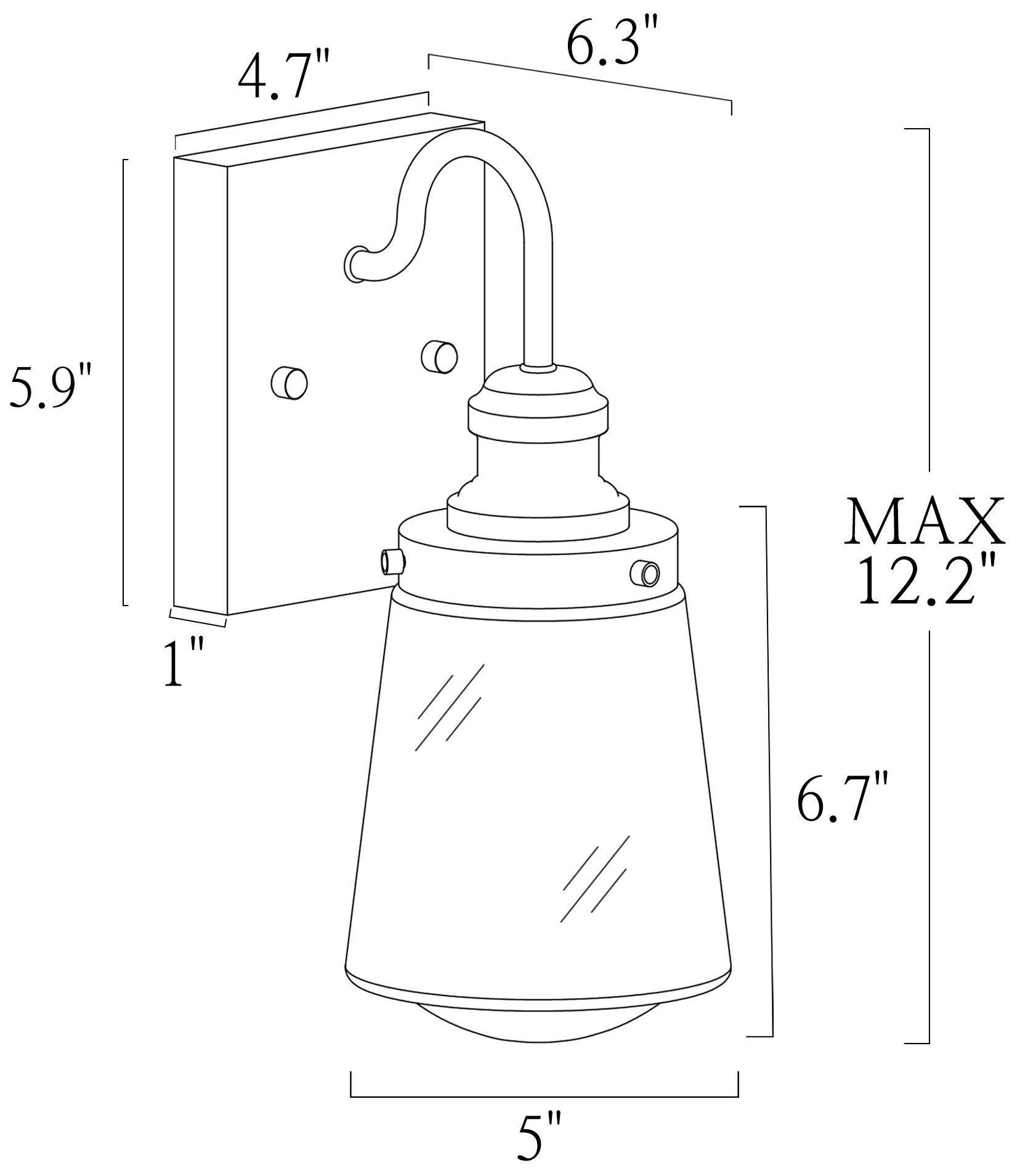 Image 4 1-Light 12.2"H Bell Flat Black and Imitation Electroplated Copper Wall Lamp more views