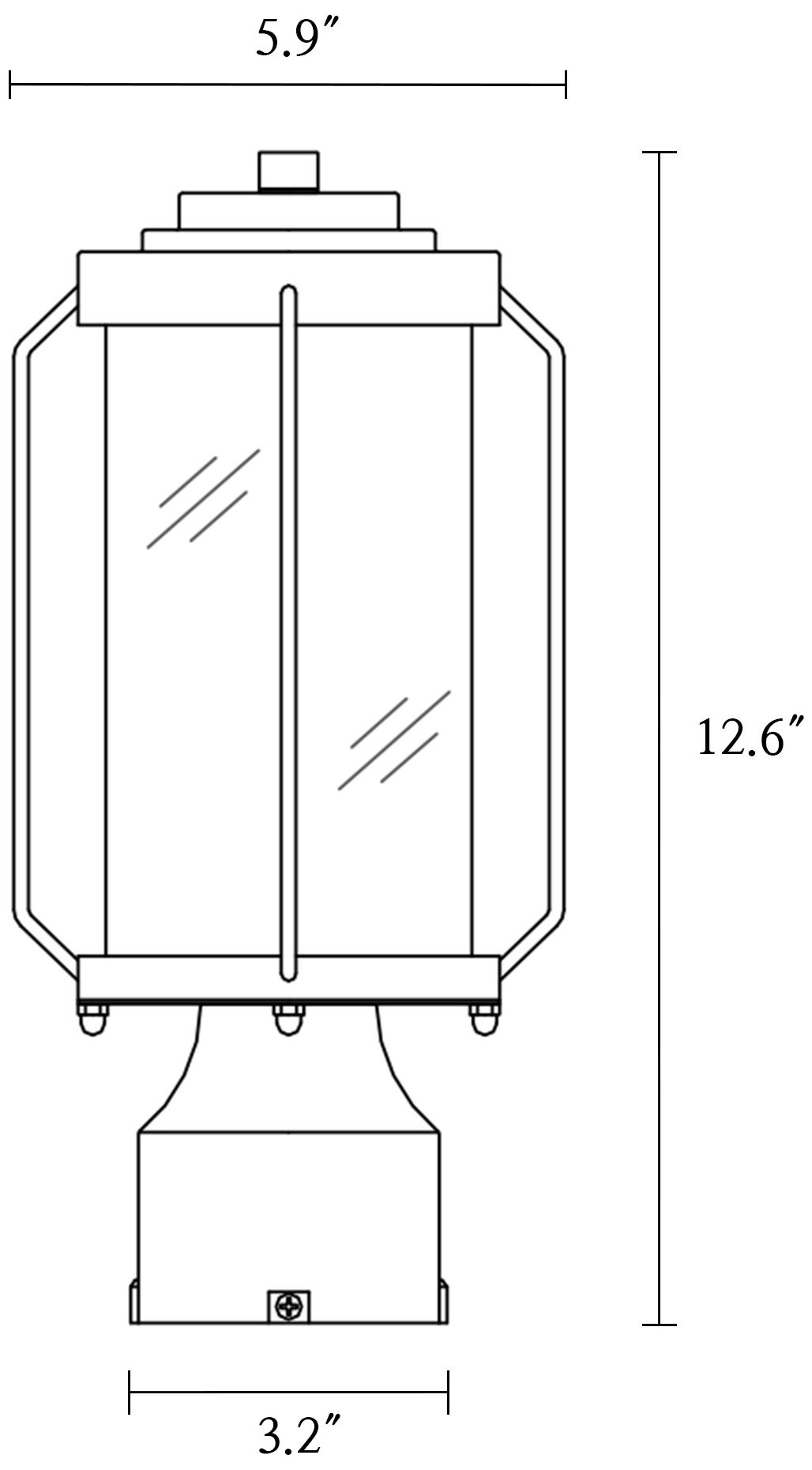 Image 6 1-Light 12.6"H Cylinder Black Post Lamp more views