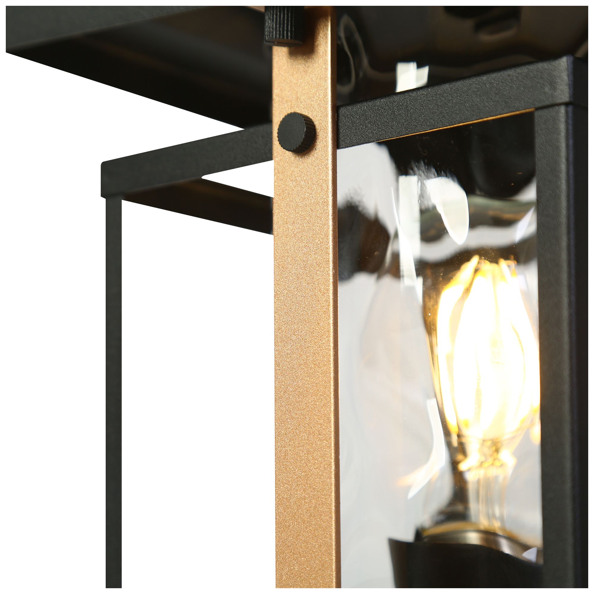 Image 3 1-Light 12.6"H Pyramid top Black Post Lamp more views