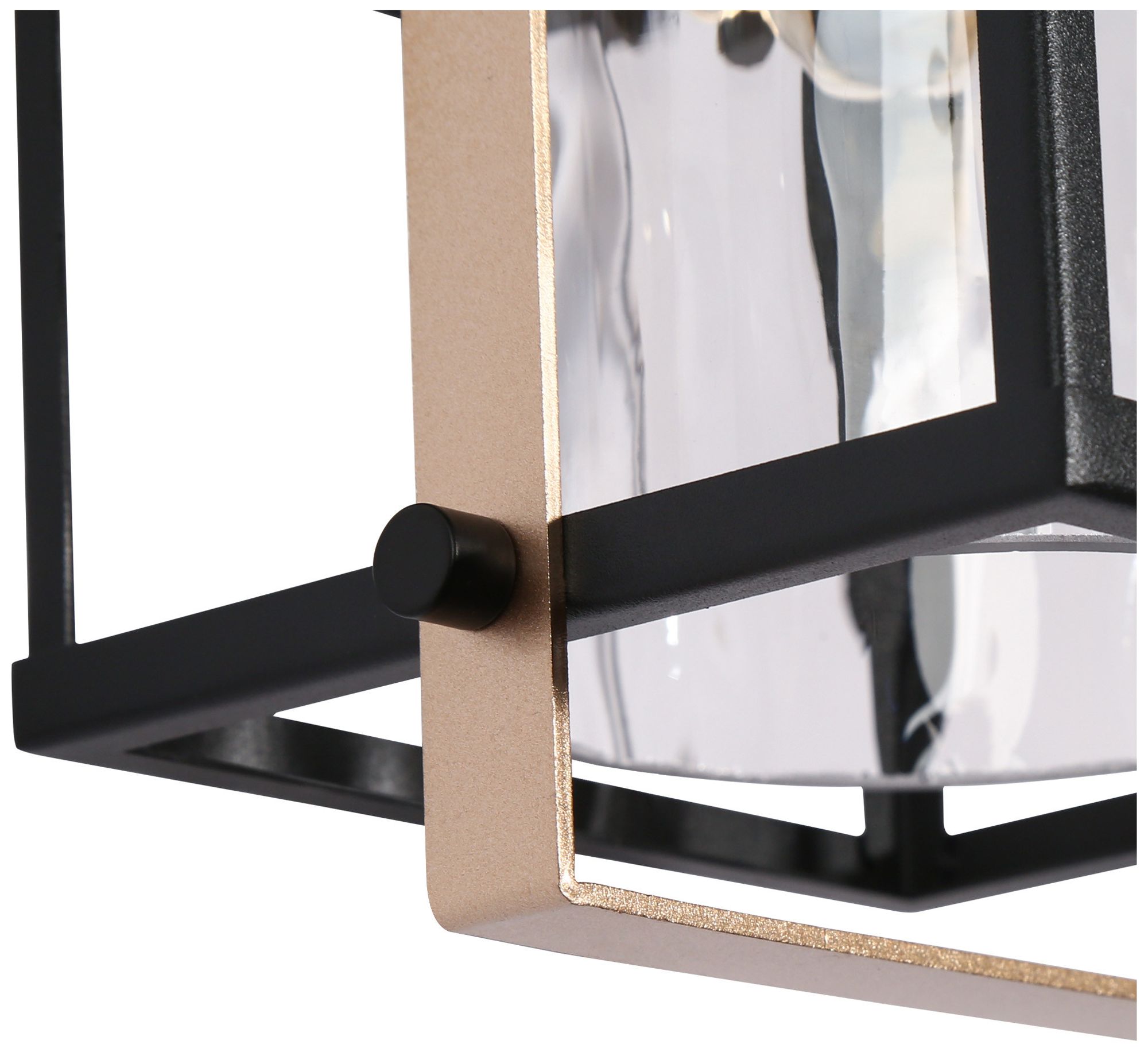 Image 2 1-Light 12"H Rectangle Brushed Black and Dark Gold  Wall Lamp more views
