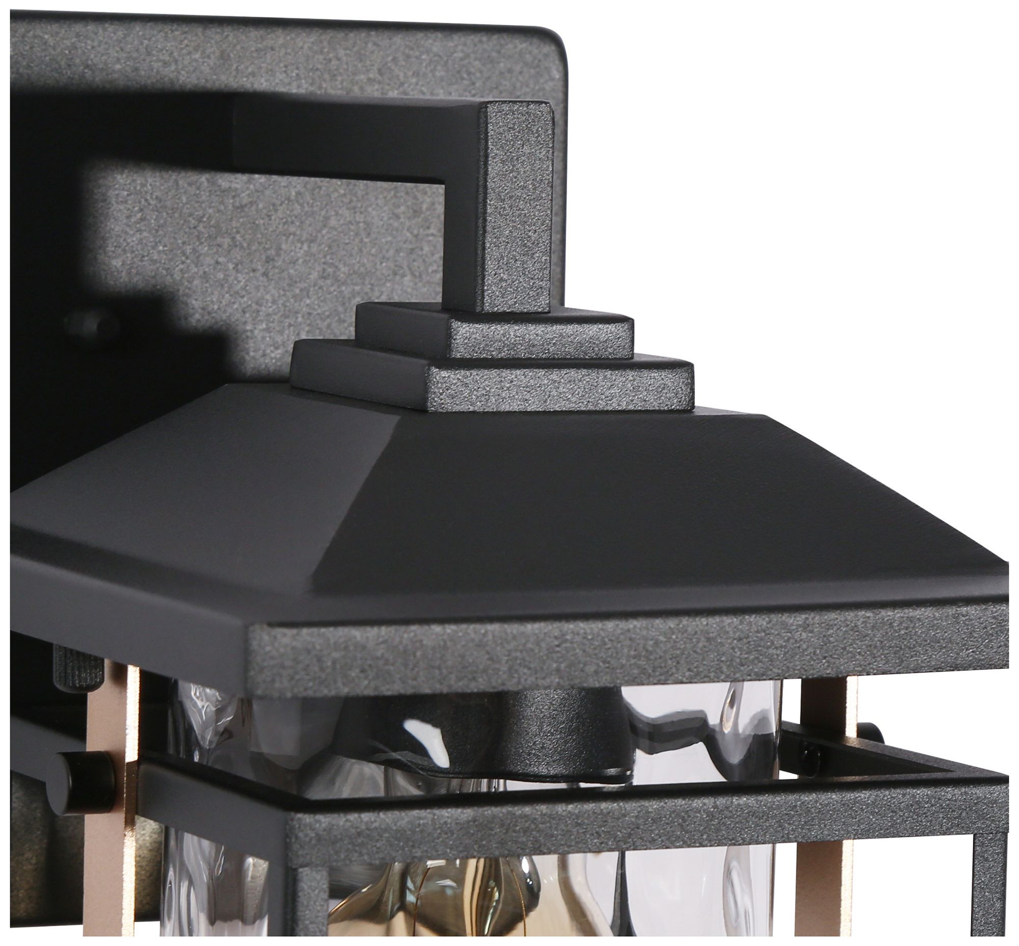 Image 3 1-Light 12"H Rectangle Brushed Black and Dark Gold  Wall Lamp more views