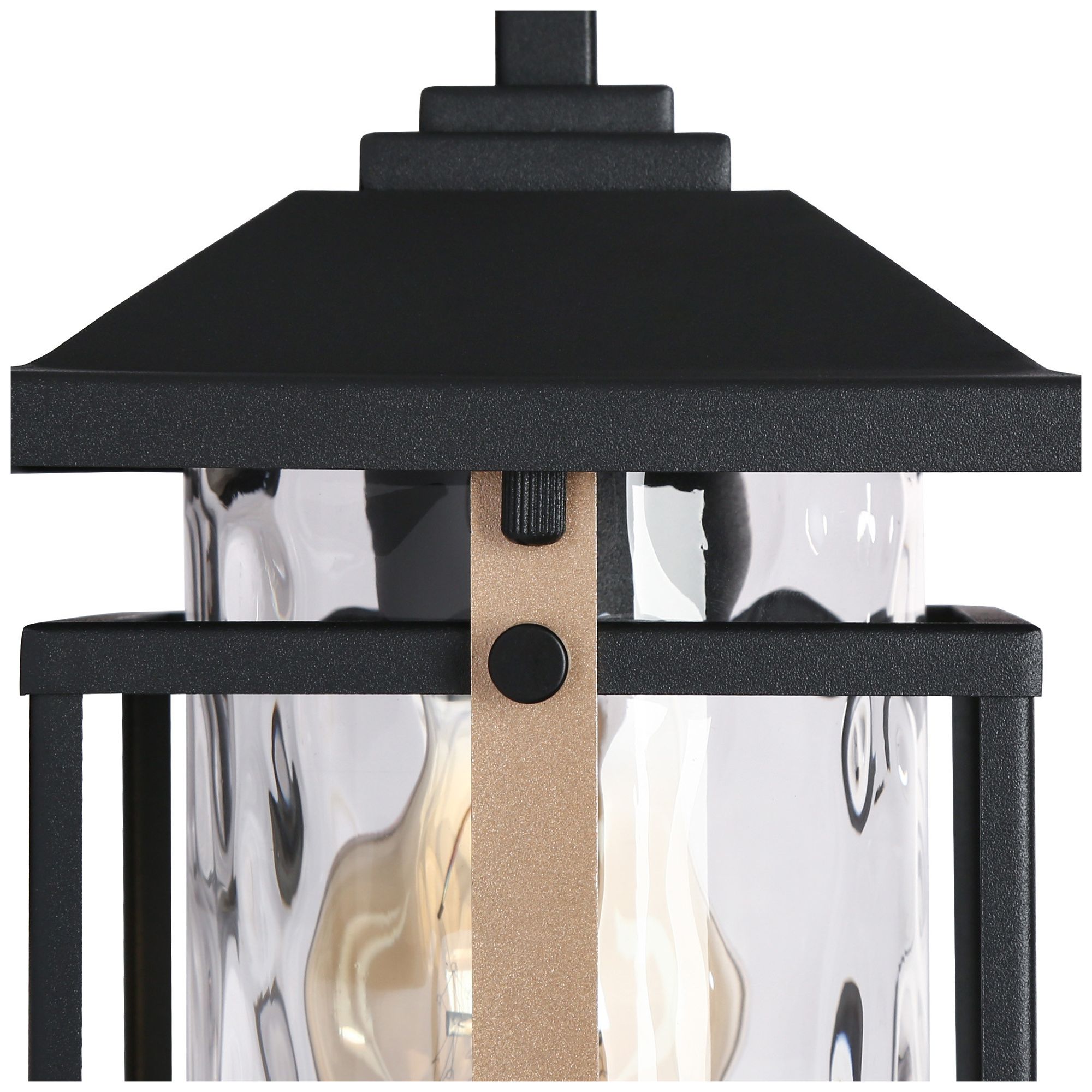 Image 4 1-Light 12"H Rectangle Brushed Black and Dark Gold  Wall Lamp more views