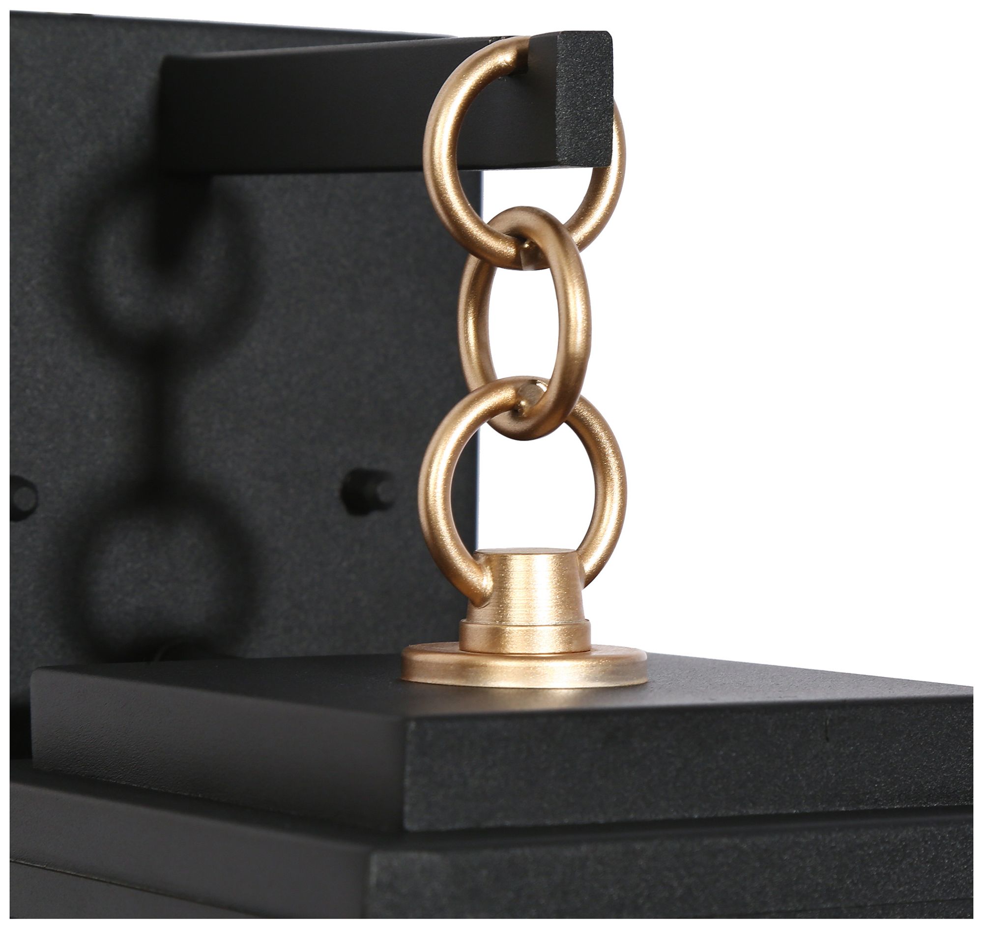 Image 3 1-Light 12"H Rectangle Brushed Black and Dark Gold  Wall Lamp more views