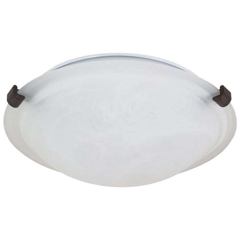 Image 1 1 Light; 12 in.; Flush Mount; Tri-Clip with Alabaster Glass