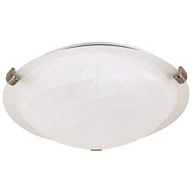 Image1 of 1 Light; 12 in.; Flush Mount; Tri-Clip with Alabaster Glass