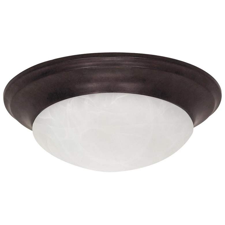 Image 1 1 Light; 12 in.; Flush Mount; Twist and Lock with Alabaster Glass