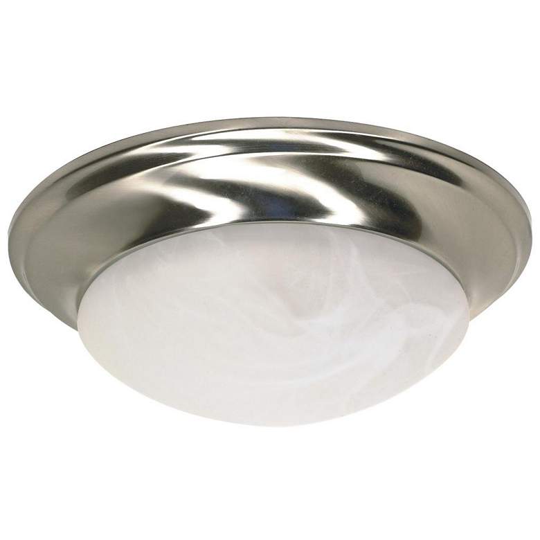 Image 1 1 Light; 12 in.; Flush Mount; Twist and Lock with Alabaster Glass