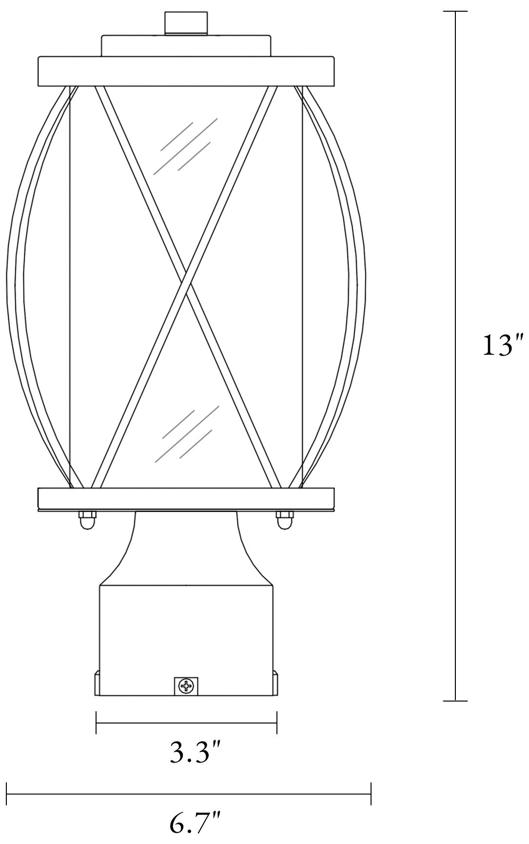 Image 5 1-Light 13"H Cylinder Black Post Lamp more views
