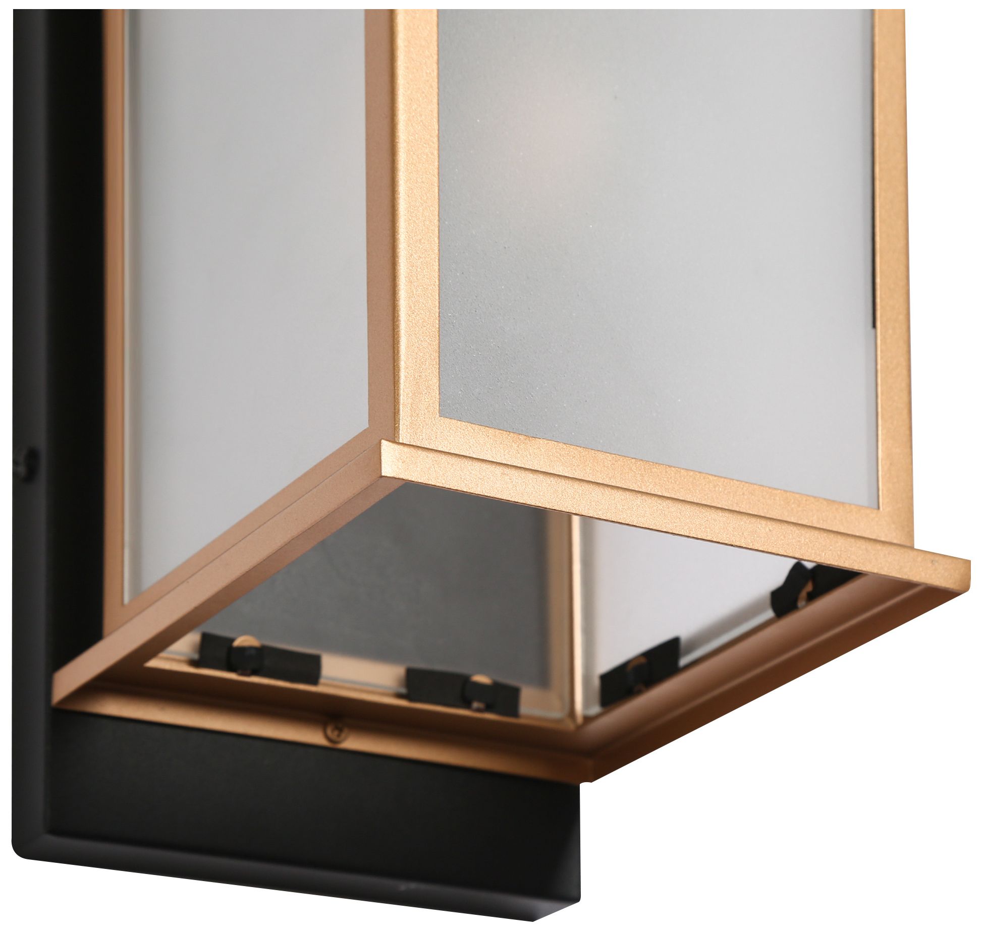 Image 2 1-Light 13"H Rectangle Brushed Black and Dark Gold  Wall Lamp more views