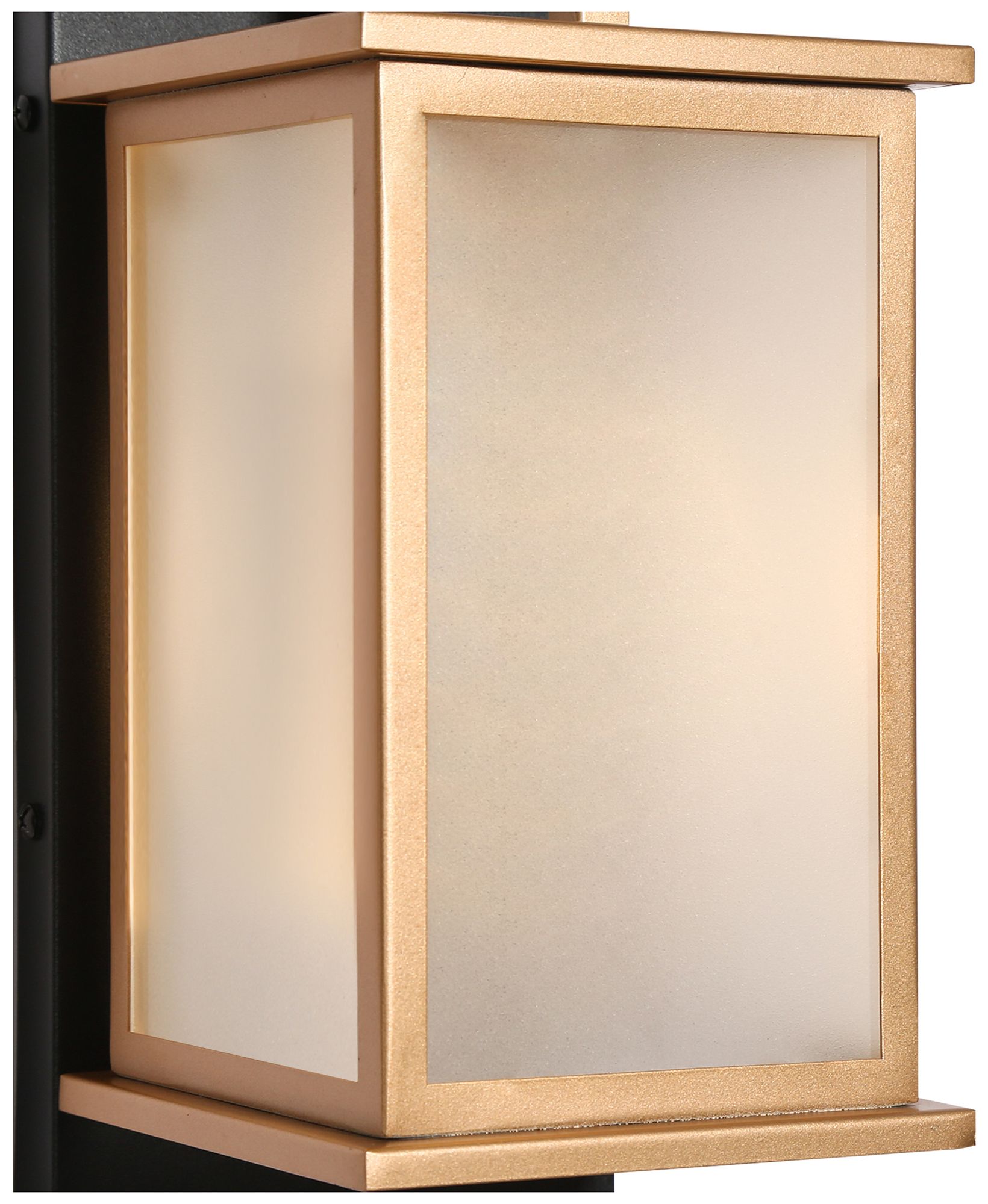 Image 3 1-Light 13"H Rectangle Brushed Black and Dark Gold  Wall Lamp more views