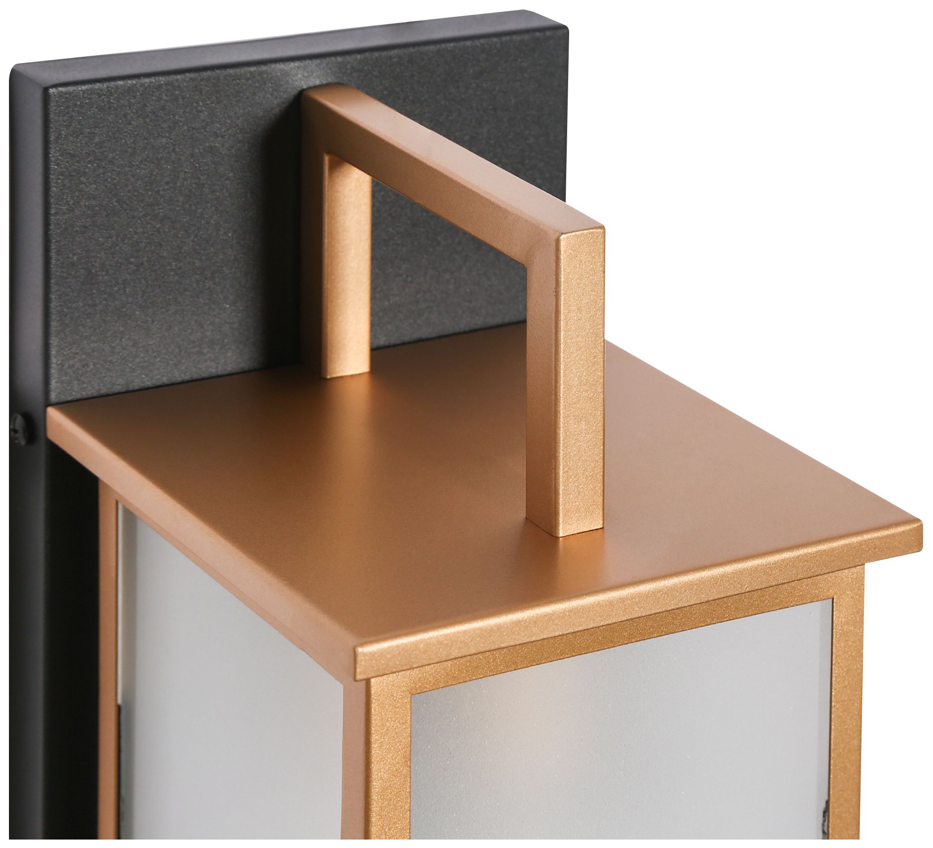 Image 5 1-Light 13"H Rectangle Brushed Black and Dark Gold  Wall Lamp more views
