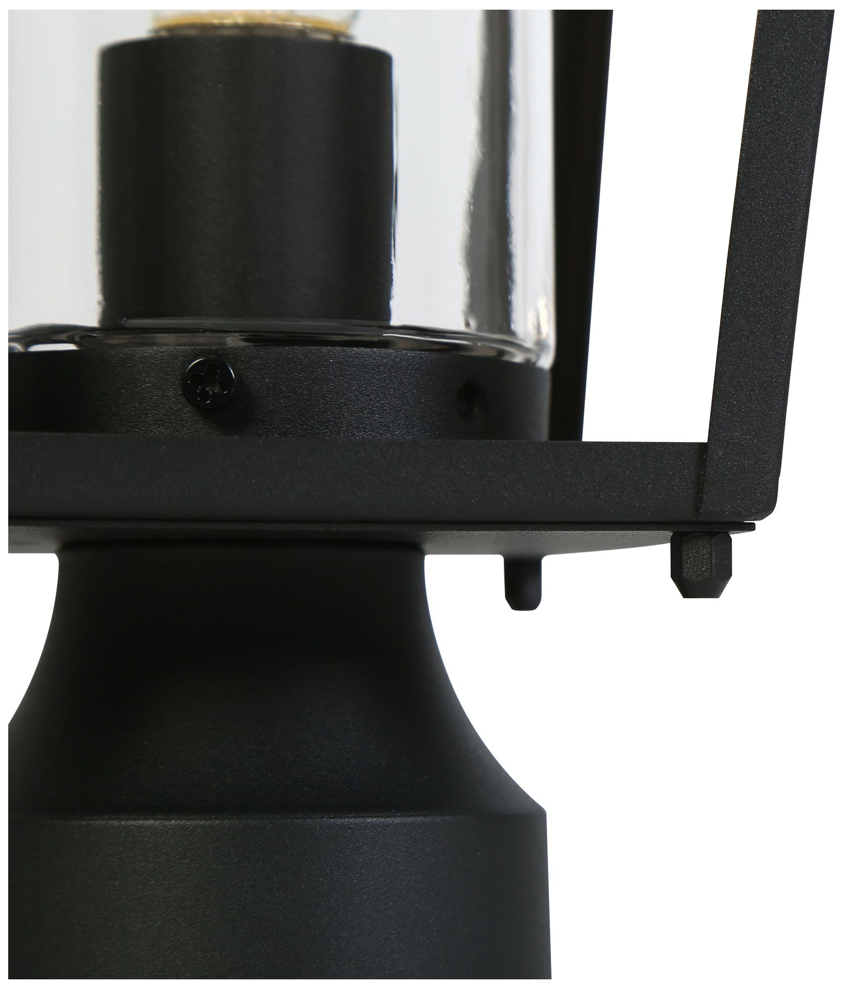 Image 2 1-Light 14.6"H Geometric Black Post Lamp more views