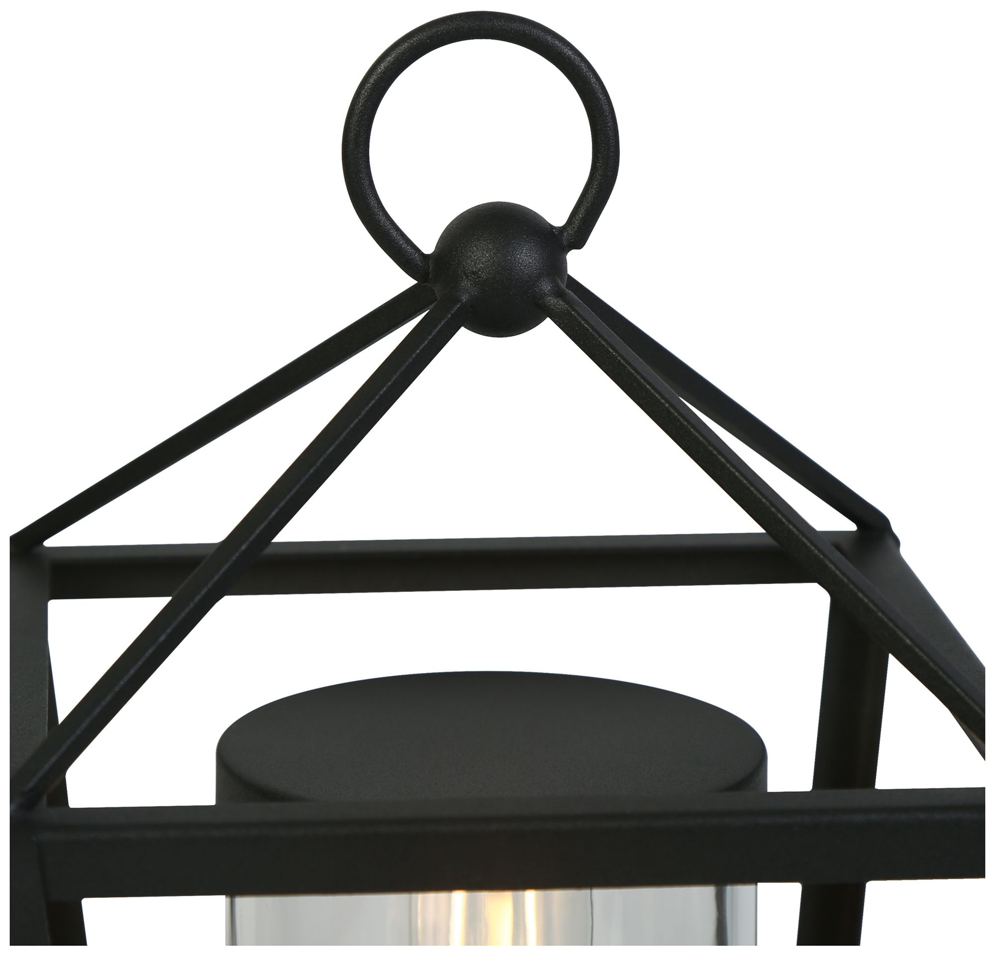Image 3 1-Light 14.6"H Geometric Black Post Lamp more views