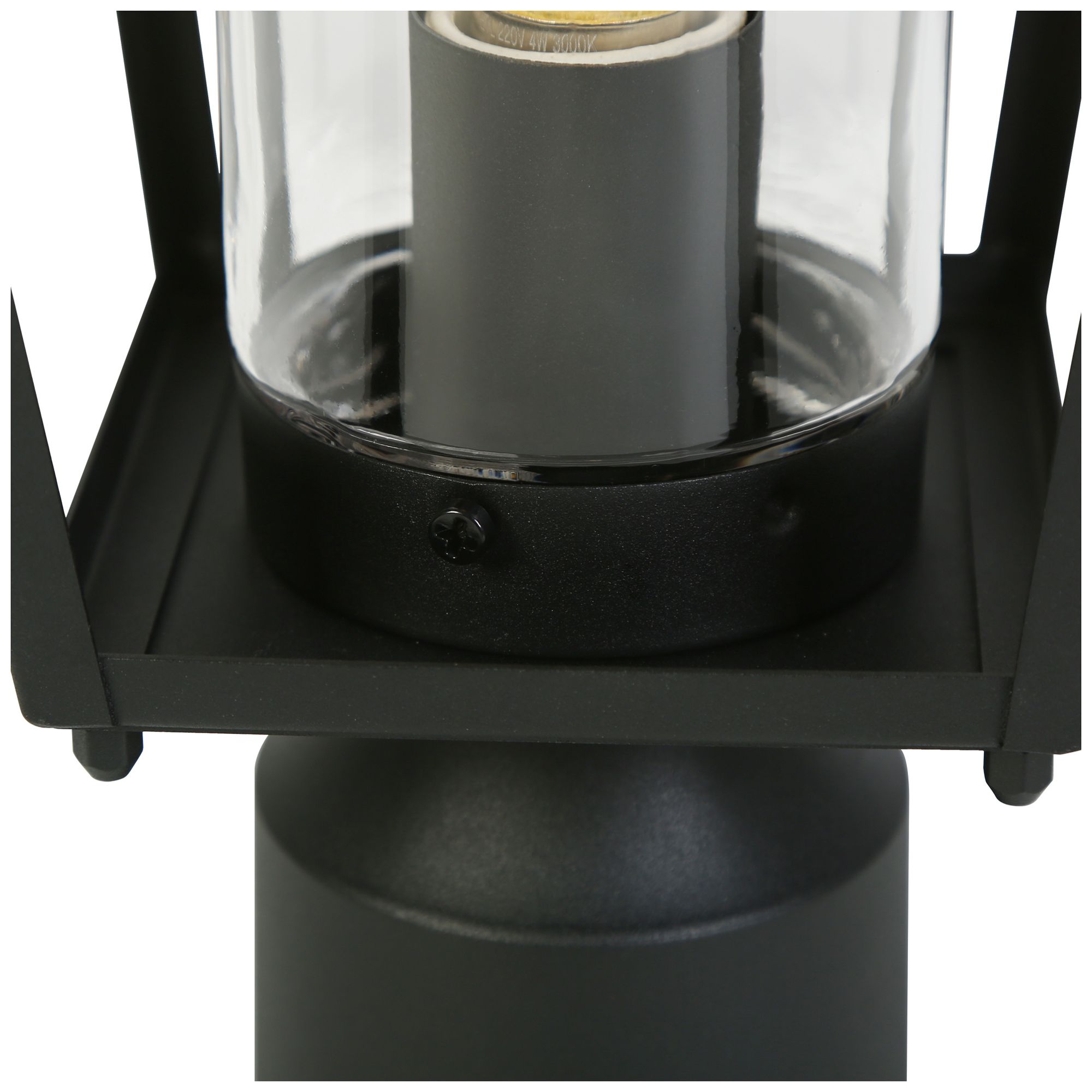 Image 4 1-Light 14.6"H Geometric Black Post Lamp more views