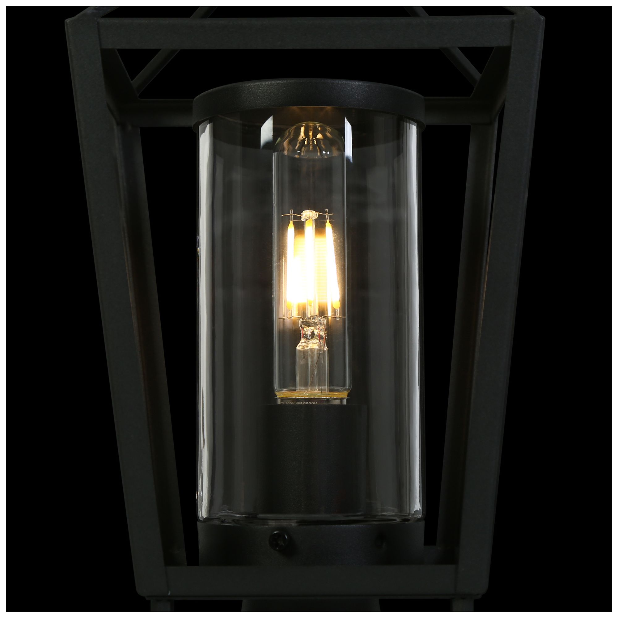 Image 5 1-Light 14.6"H Geometric Black Post Lamp more views