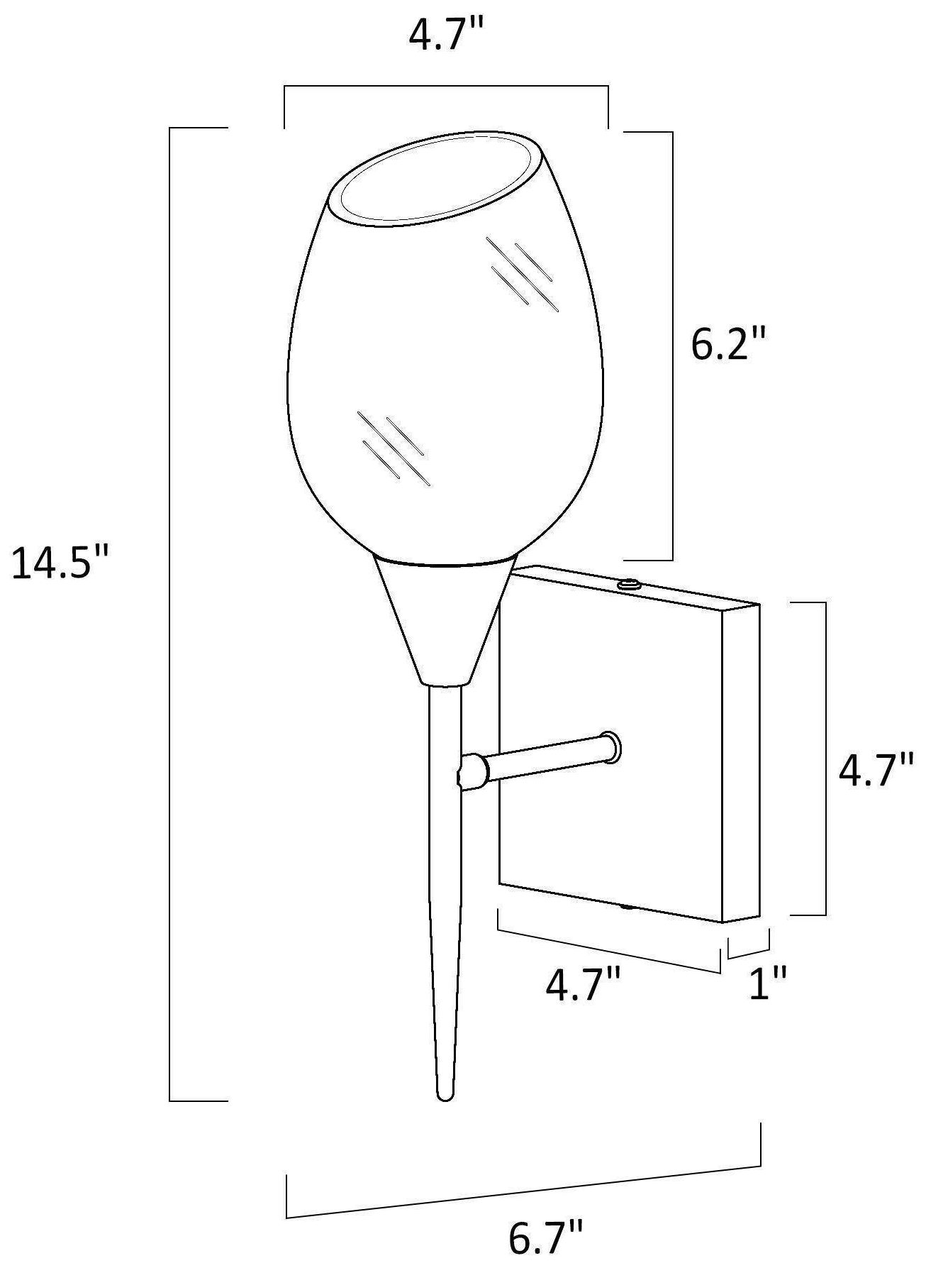 Image 6 1-Light 14.6"H Wine glass Matt Black and Plated Brass Wall Lamp more views