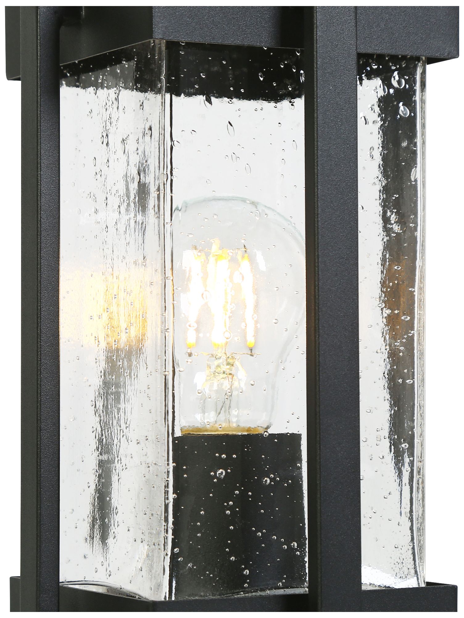 Image 3 1-Light 14.8"H Rectangle Black Post Lamp more views