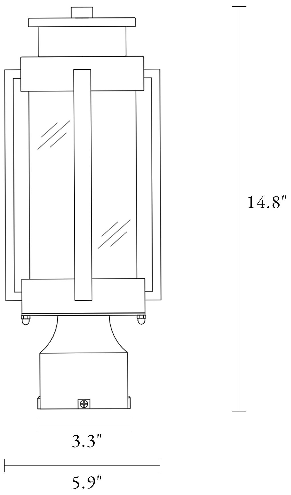 Image 5 1-Light 14.8"H Rectangle Black Post Lamp more views