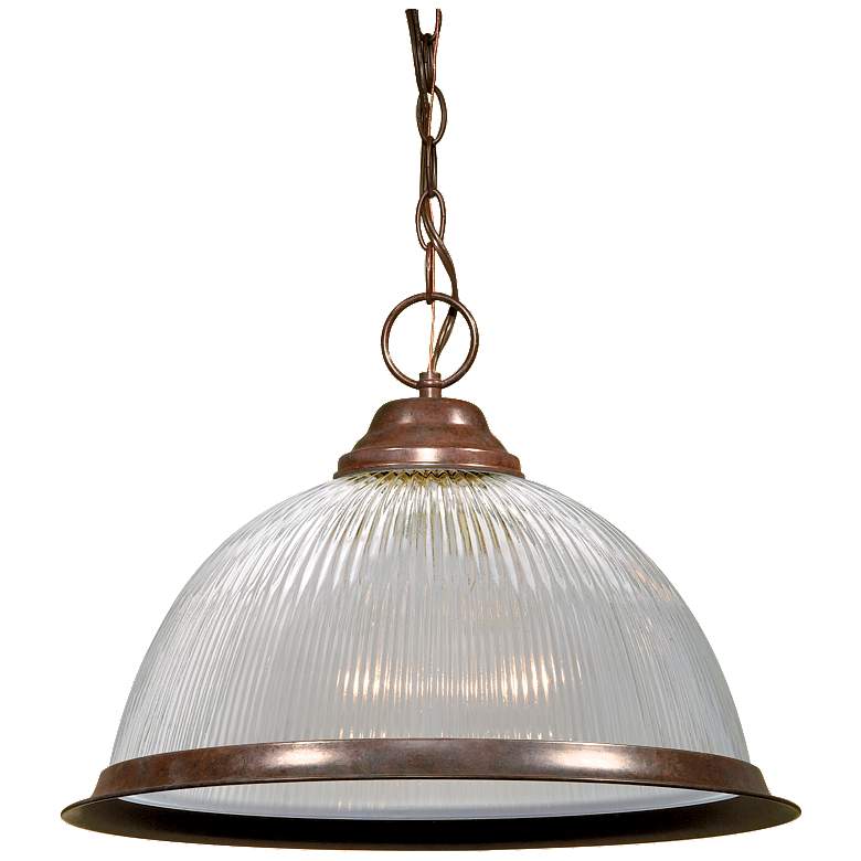 Image 1 1 Light - 15" - Pendant - Clear Prismatic Dome - Old Bronze Finish