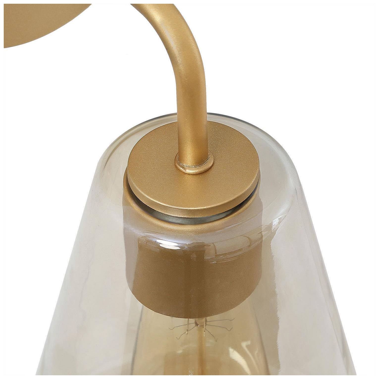 Image 2 1-light 16.1"H Geometric Gold Wall Lamp more views