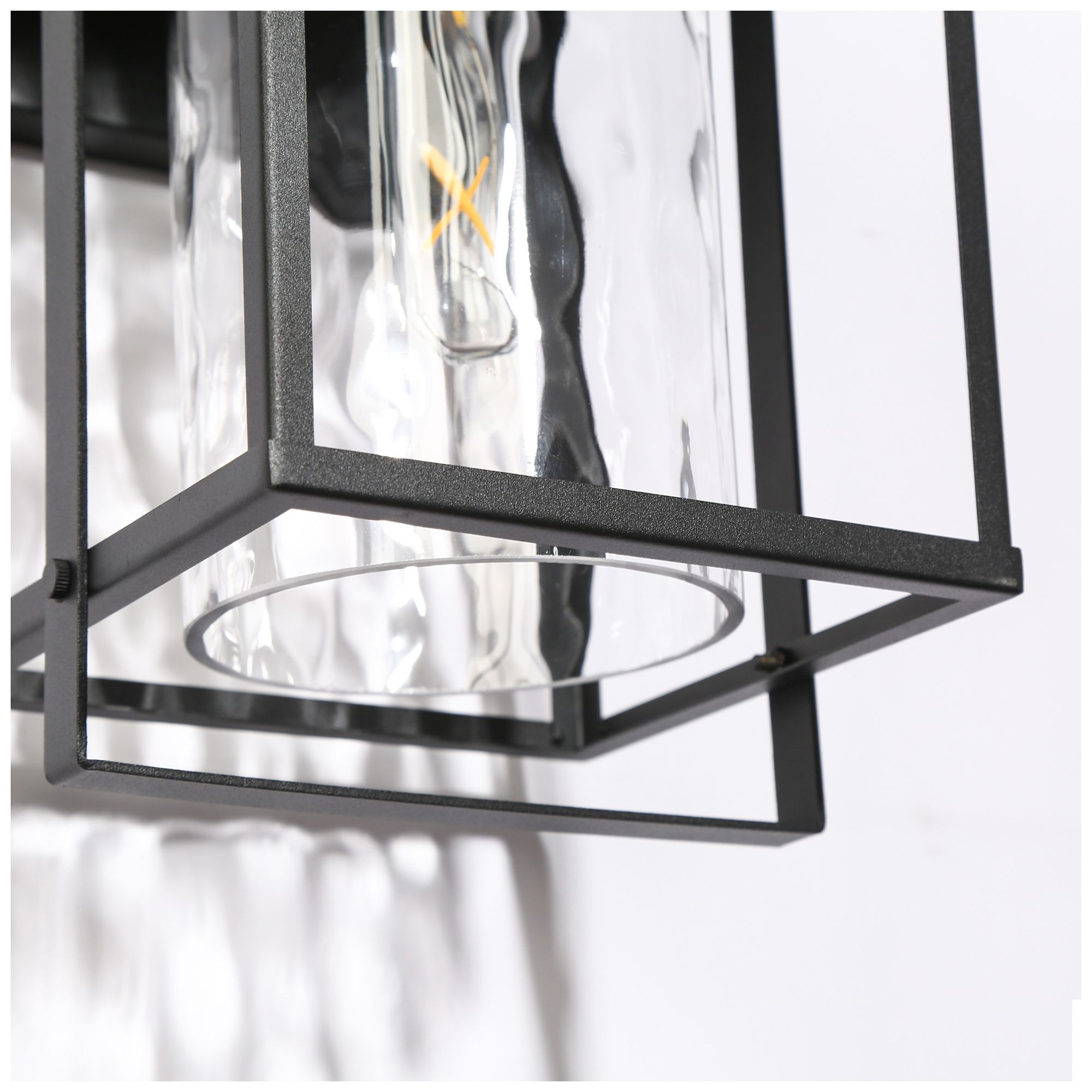 Image 4 1-Light 16"H Geometric Brushed Black Wall Lamp more views