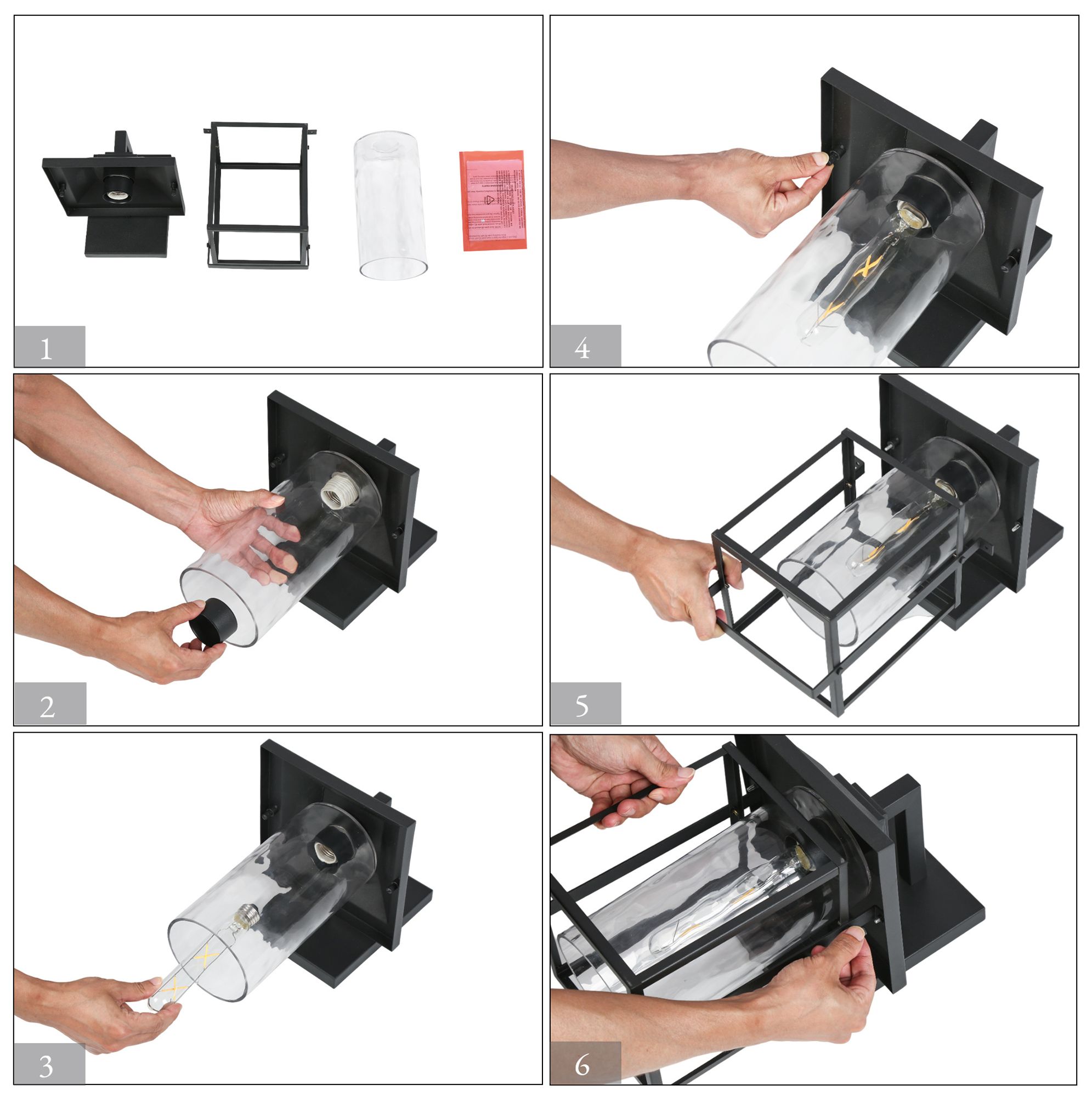 Image 7 1-Light 16"H Geometric Brushed Black Wall Lamp more views