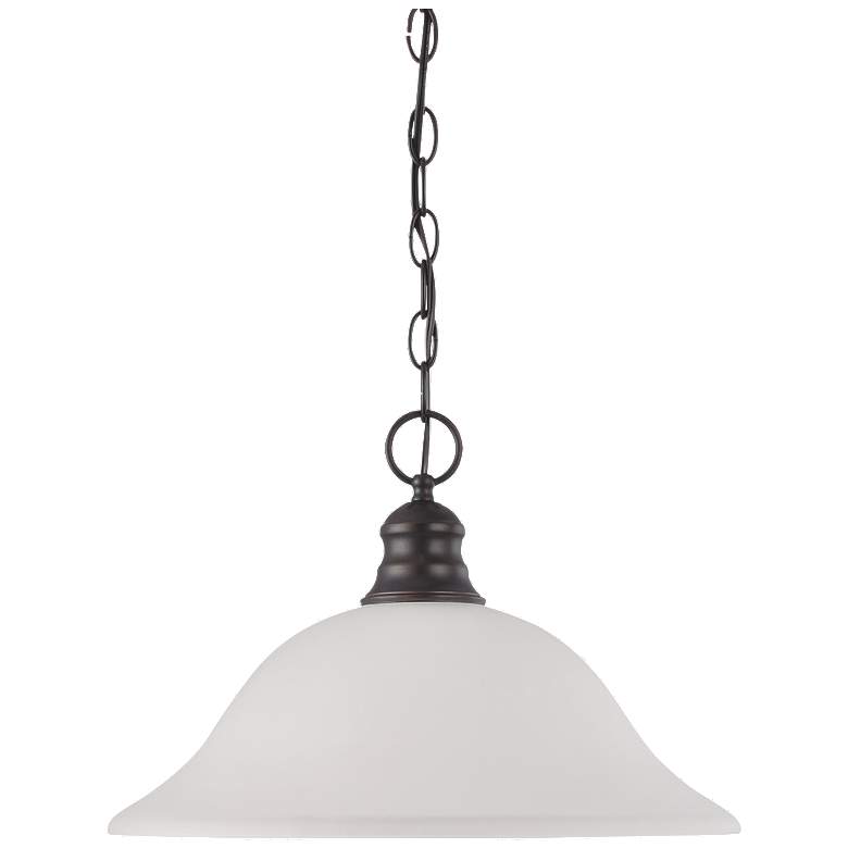 Image 1 1 Light; 16 in.; Pendant with Frosted White Glass