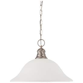 Image1 of 1 Light; 16 in.; Pendant with Frosted White Glass