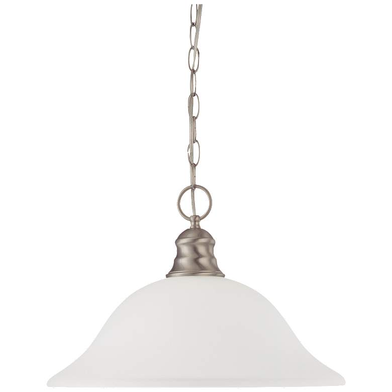 Image 1 1 Light; 16 in.; Pendant with Frosted White Glass