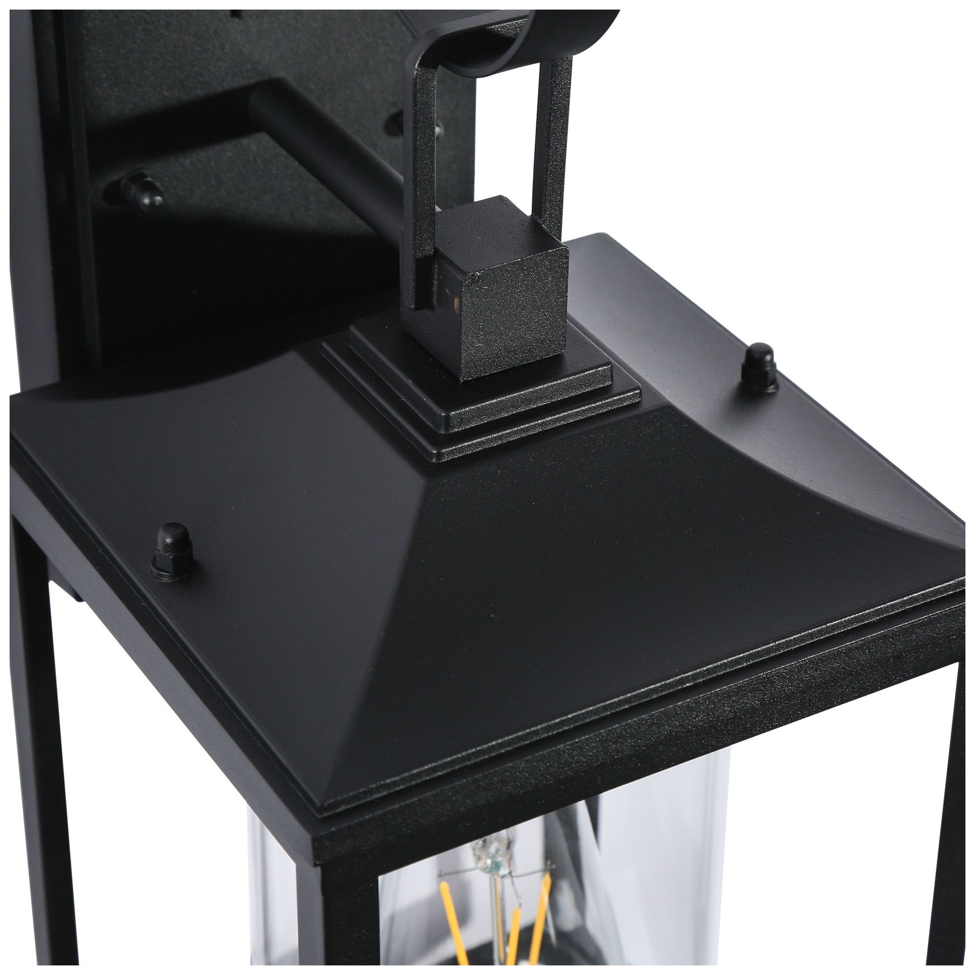 Image 2 1-Light 17.3"H Rectangle Brushed Black Wall Lamp more views