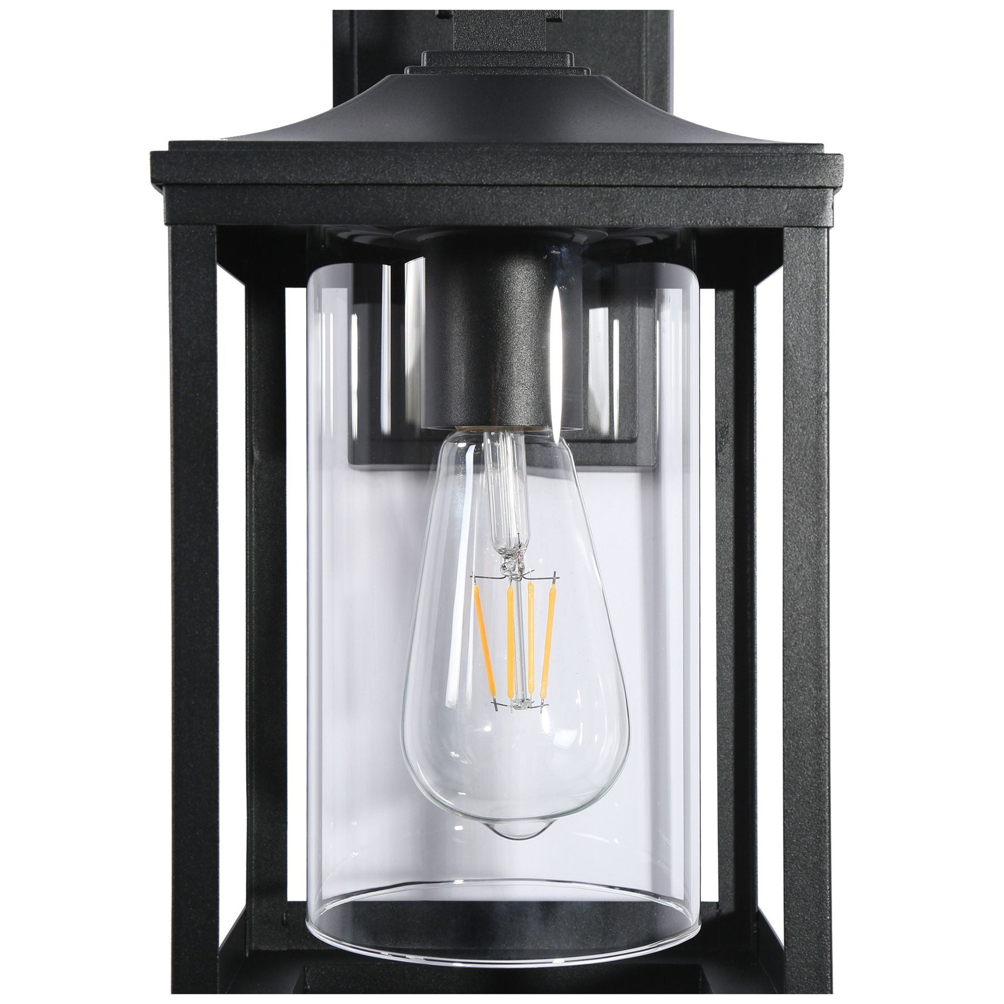 Image 4 1-Light 17.3"H Rectangle Brushed Black Wall Lamp more views