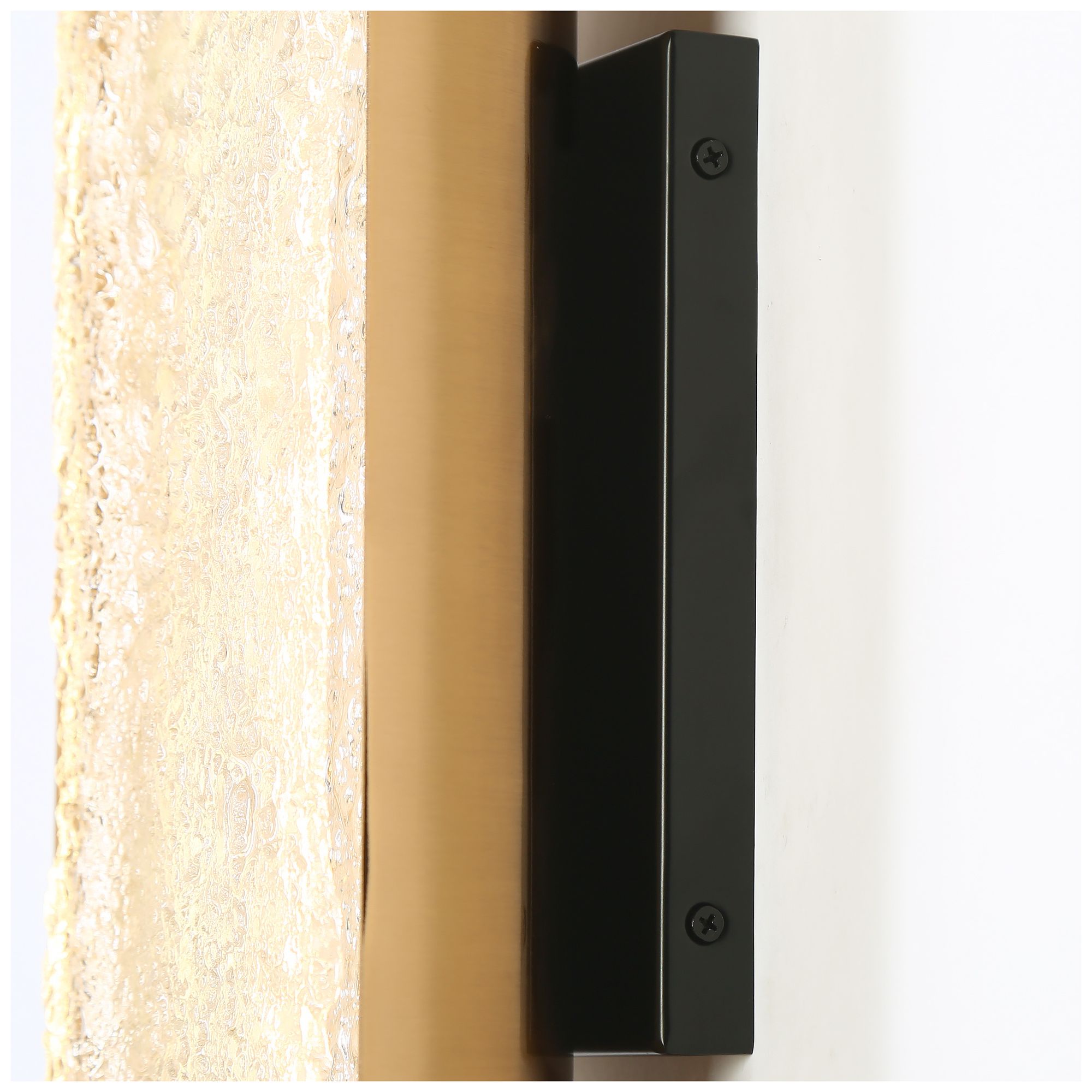 Image 7 1-Light 23.6"H Rectangle Matt Black and Brass Wall Lamp more views