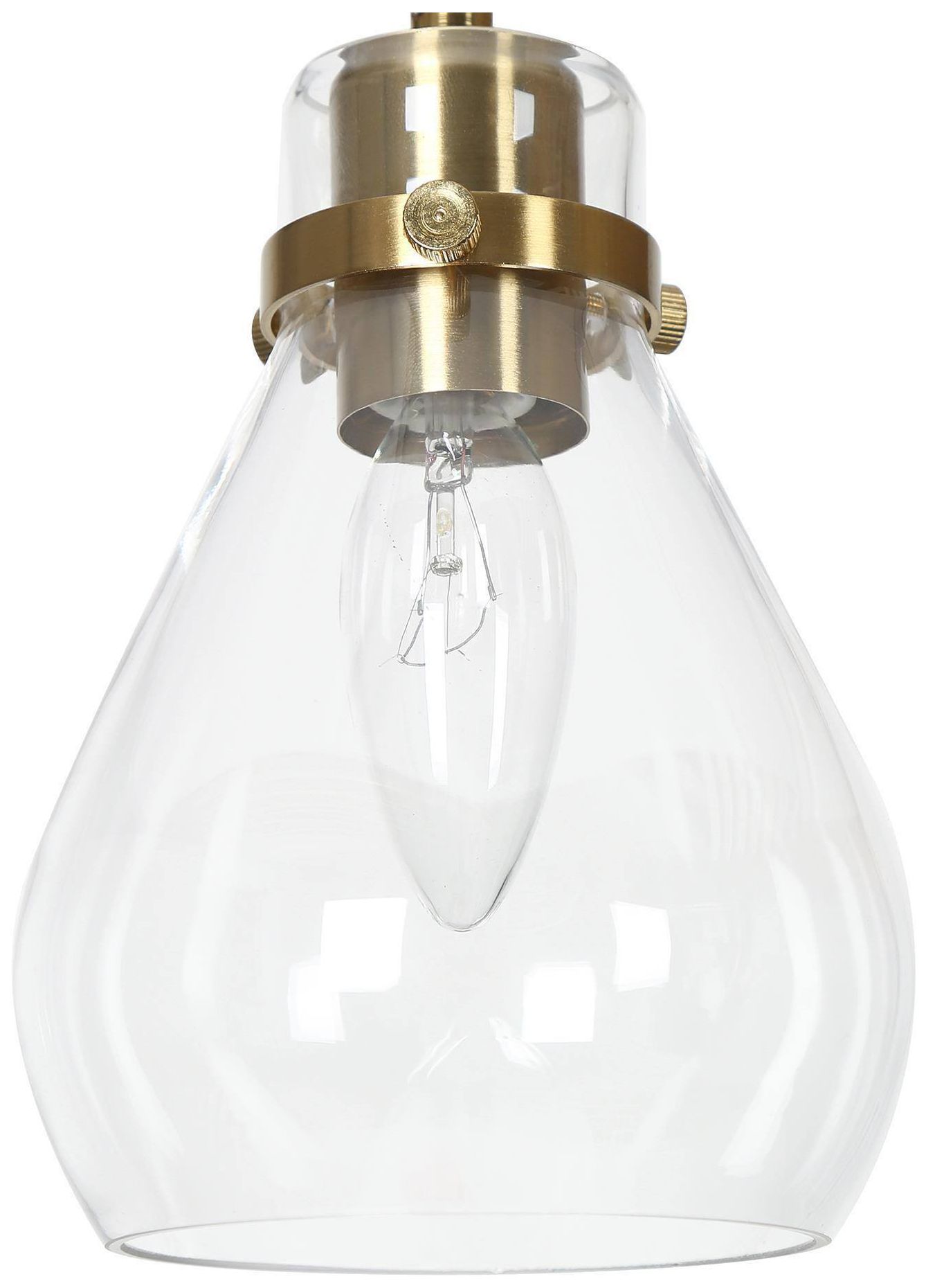 Image 4 1-Light 4.7"W Teardrop Black and Plated Copper Pendant Light more views